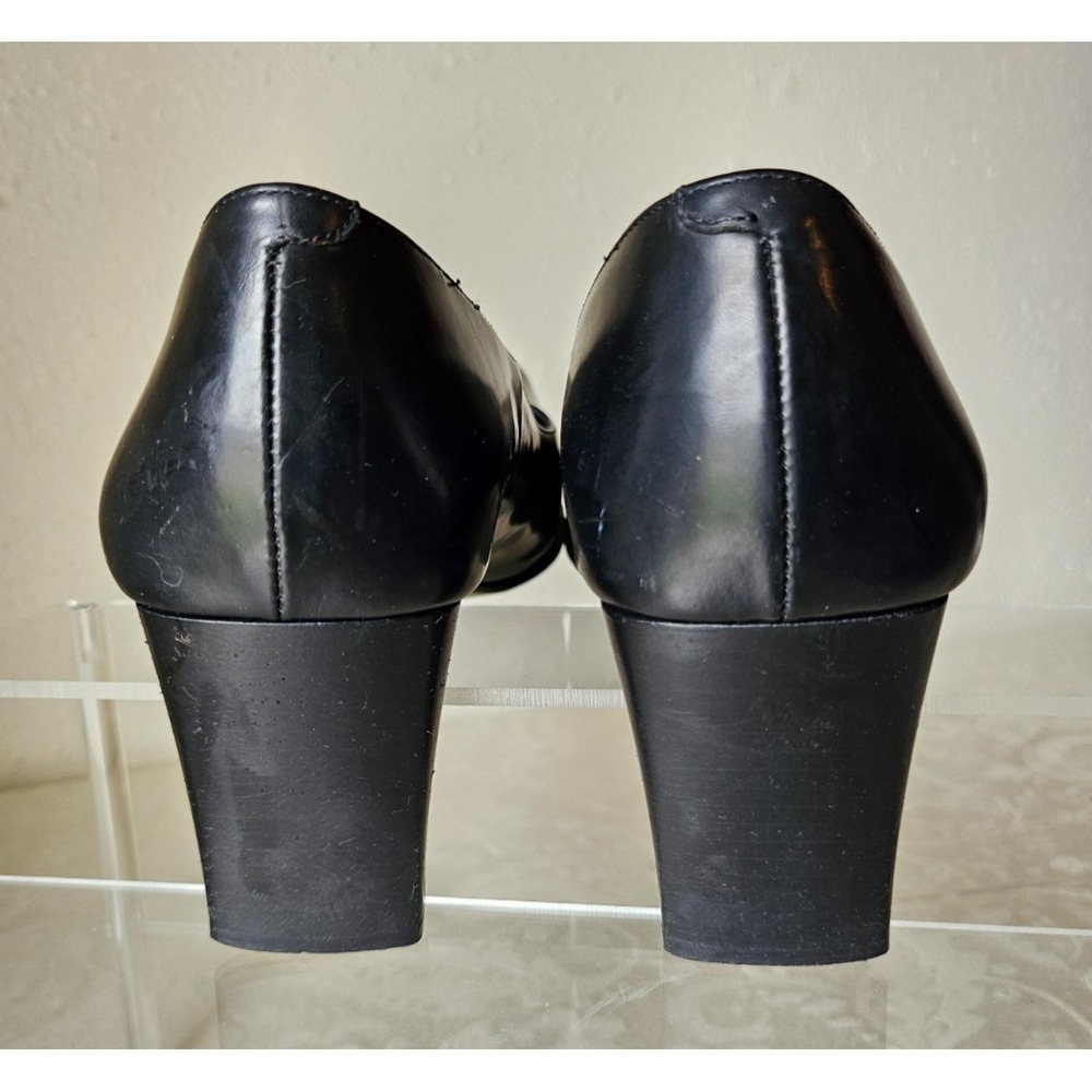 Coach - Malorie Do – Italian Made – Black Leather Square Toe Heels – Size 8 - Picture 5 of 9